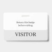 訪問者ID (白と灰色の水平カスタマイズ) バッジ (裏面)