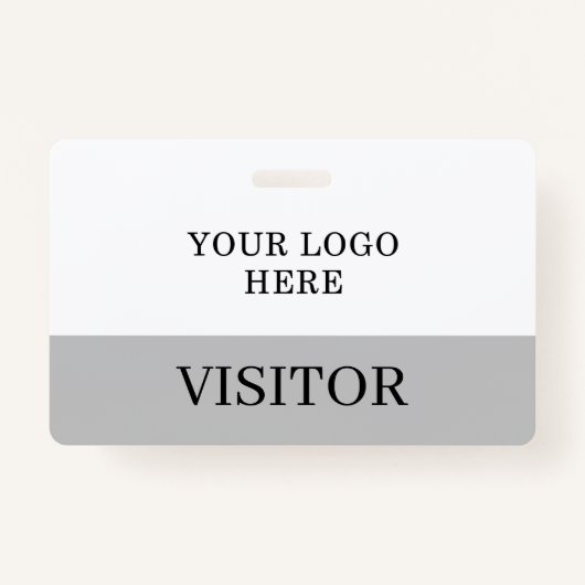 訪問者ID (白と灰色の水平カスタマイズ) バッジ (正面)