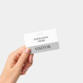 訪問者ID (白と灰色の水平カスタマイズ) バッジ (手持ち)