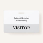 訪問者ID (白と灰色の水平カスタマイズ) バッジ (裏面)