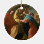 訪問(キャンバスの油) セラミックオーナメント (裏面)