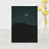 設定の三日月の月 カード (黄色い花)
