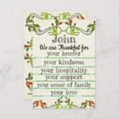 設定カードの配置  サンキューカード (正面/裏面)