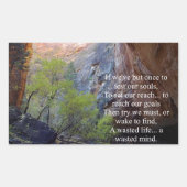 設定ゴール 感動的 長方形シール (正面)