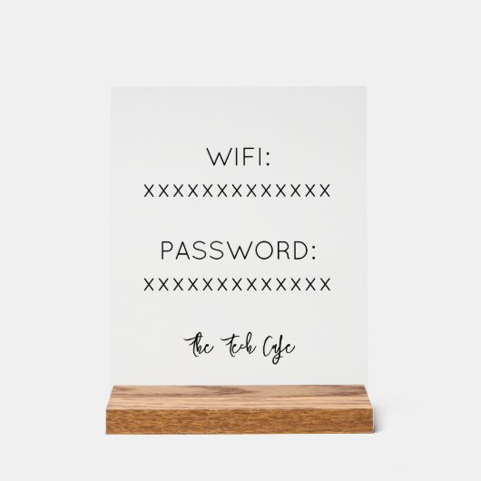 設定Wifi、パスワードサイモダンネージ アクリルサイン (正面)