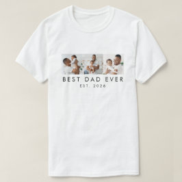 設立年3枚の写真 最高のパパ Tシャツ