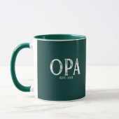 設立年 ハンターグリーン Opa マグカップ (左)