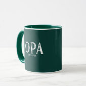 設立年 ハンターグリーン Opa マグカップ (正面左)