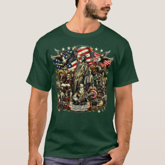 設立祝者のアメリカの歴史 Tシャツ