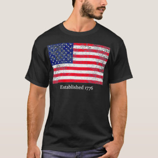 設立1776米国7月4日米国国旗アメリカPr Tシャツ