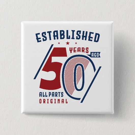 設立50年前 |誕生日ギフトアイディアII 缶バッジ (正面)