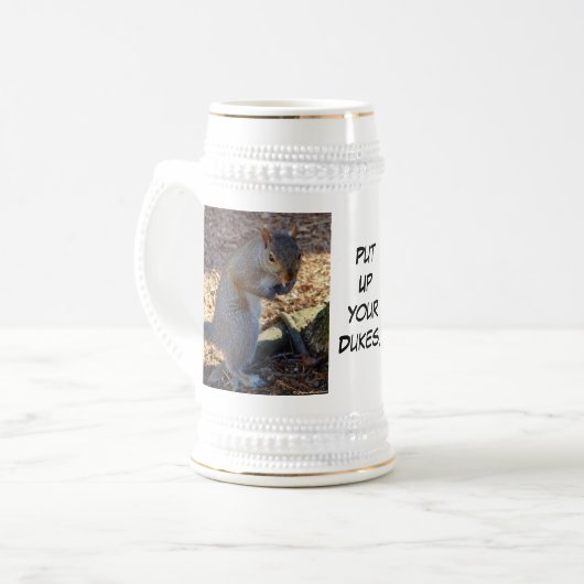 "設置して下さいあなたの公爵を!" リス ビールジョッキ (正面左)