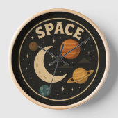 設計されたウォッチ宇宙デザイン 壁時計 (正面)