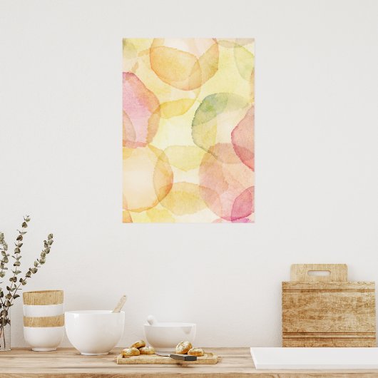 設計された抽象芸術の背景(水色) ポスター (キッチン)