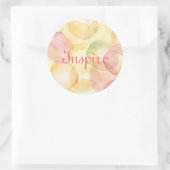 設計された抽象芸術の背景（水色） ラウンドシール (バッグ)