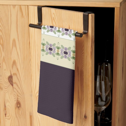 設計されたMauveフローラ キッチンタオル (三つ折り)