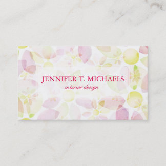 設計されていた水彩画の花の背景、質 名刺