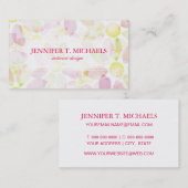 設計されていた水彩画の花の背景、質 名刺 (正面/裏面)