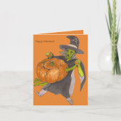 設計されているハロウィンの魔法使いのカボチャダンス色 カード (正面)
