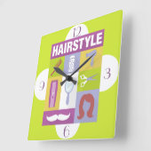 設計されている専門の美容師の画像的 スクエア壁時計 (傾斜)