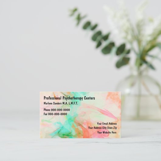 設計されている精神療法医のモダン 名刺 (スタンド正面)