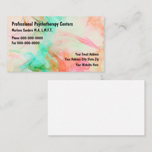 設計されている精神療法医のモダン 名刺 (正面/裏面)