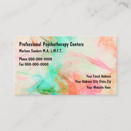 設計されている精神療法医のモダン 名刺 (正面)