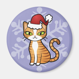 設計して下さいあなた自身の漫画猫(クリスマス)を マグネット