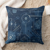 設計図のテクニカルスケッチ幾何学的 クッション (ブランケット)