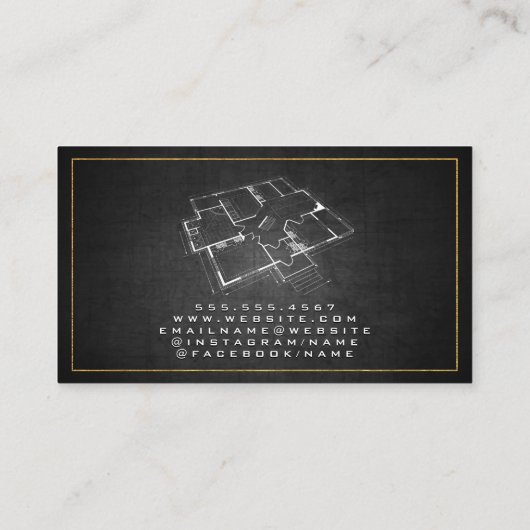 設計図の平面図 名刺 (裏面)