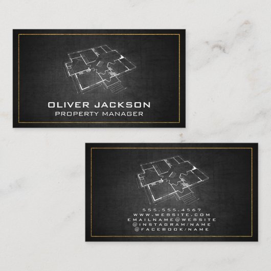 設計図の平面図 名刺 (正面/裏面)