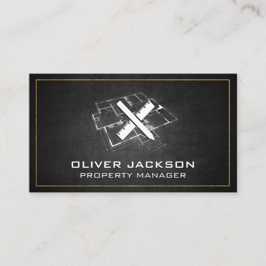 設計図の平面図 | 建築ツール 名刺 (正面)