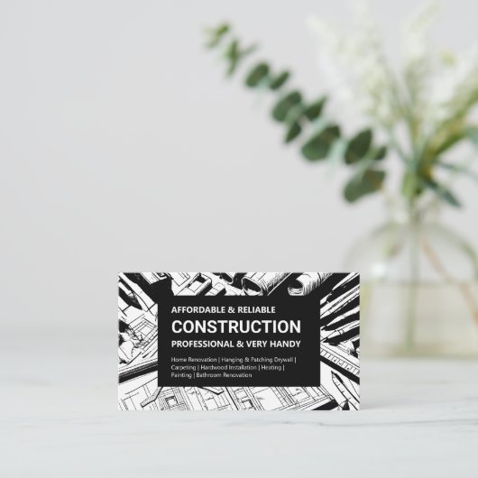 設計図はっきりした建築 名刺 (スタンド正面)