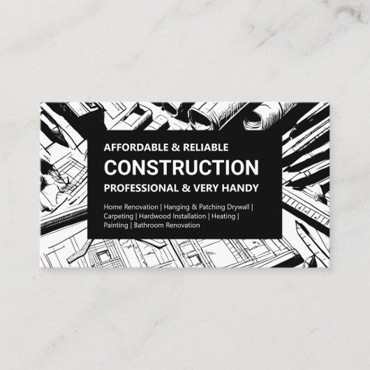 設計図はっきりした建築 名刺 (正面)