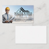 設計図を保持する設計者 | 建築サイト 名刺 (正面/裏面)