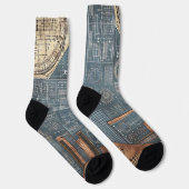設計図デザイン – 建築家の装飾 ソックス (右)