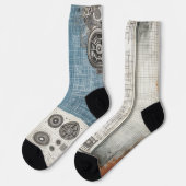 設計図デザイン – 建築家の装飾 ソックス (左)