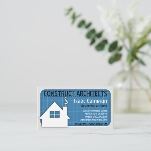 設計図プロフェッショナルアーキテクトの名刺 名刺 (スタンド正面)