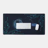 設計図モダン未来的コンピューティングインタフェース デスクマット (キーボード&マウス)