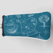 設計図航海の図パターン ゴルフヘッドカバー (正面)