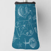 設計図航海の図パターン ゴルフヘッドカバー (回転90)