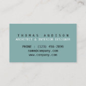 設計図請負業者インテリア設計者Architect 名刺 (裏面)