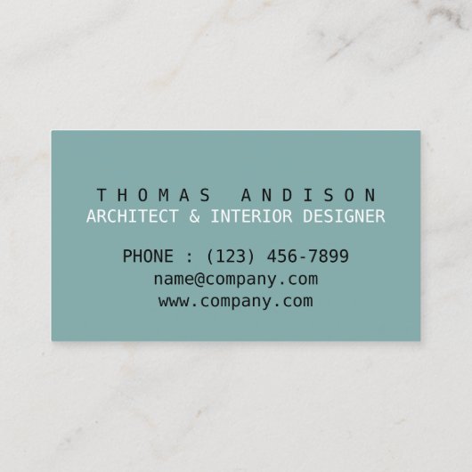 設計図請負業者インテリア設計者Architect 名刺 (裏面)