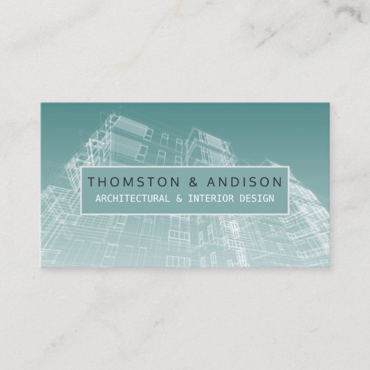 設計図請負業者インテリア設計者Architect 名刺 (正面)