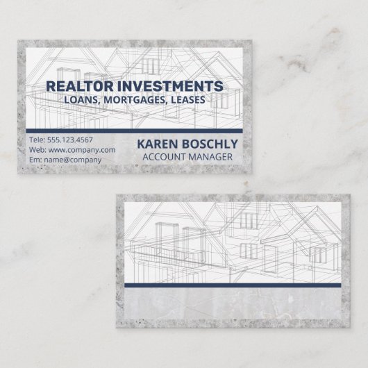 設計図 | プロパティ建物 名刺 (正面/裏面)