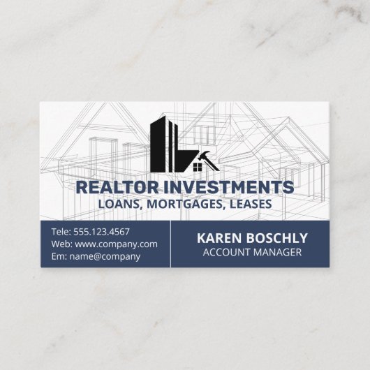 設計図 | ホームプロパティロゴ 名刺 (正面)