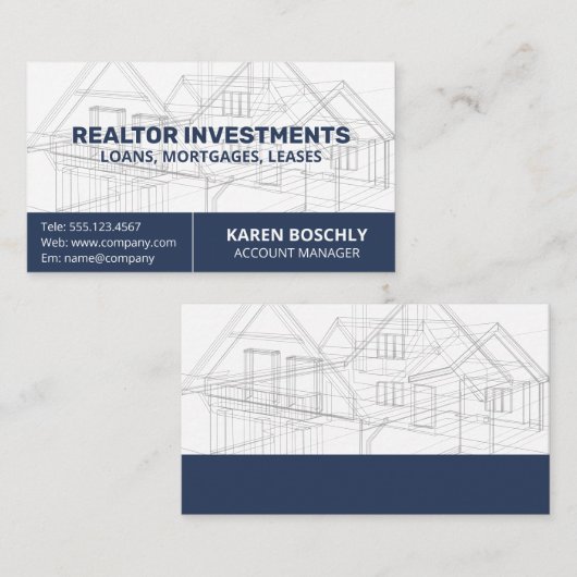 設計図 | 建築 名刺 (正面/裏面)