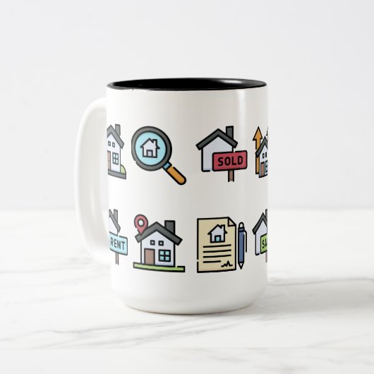 設計実在されたエステートコーヒーカップ ツートーンマグカップ (正面左)