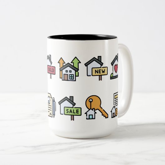 設計実在されたエステートコーヒーカップ ツートーンマグカップ (正面右)