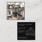 設計者およびインテリア設計者の名刺 スクエア名刺 (正面/裏面)